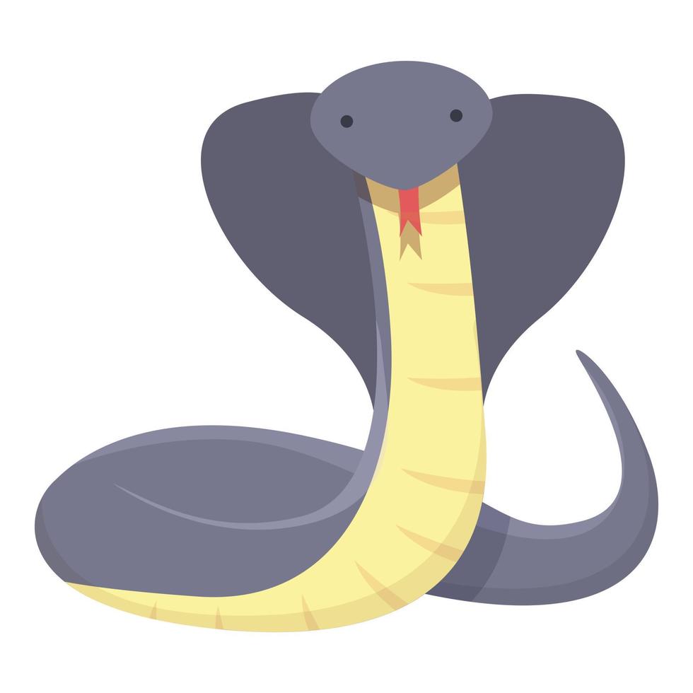 azul rei cobra ícone desenho animado vetor. serpente cabeça